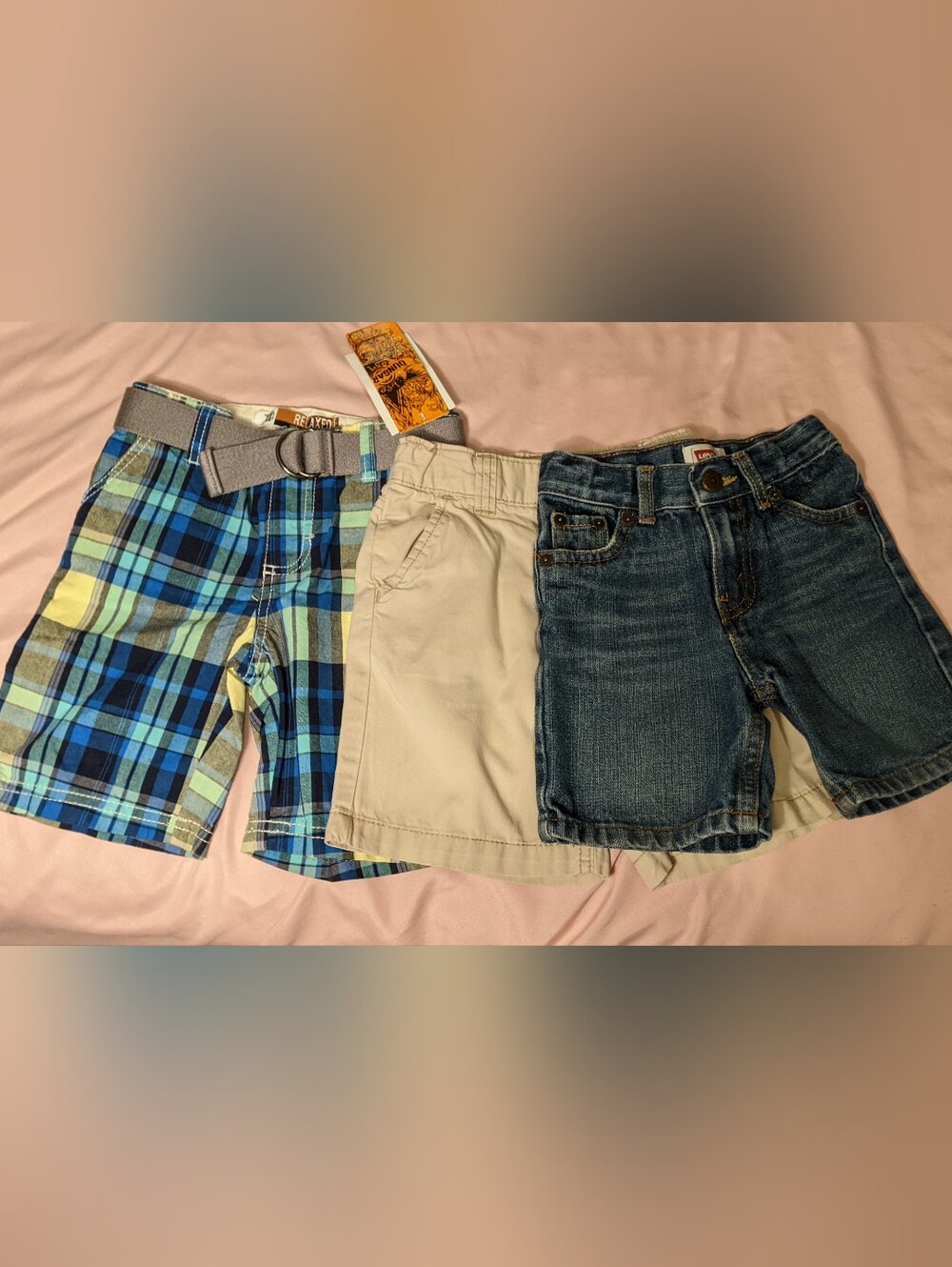 Lot Of 3 Boys Shorts Size 2T and 3T: Lee in Plaid, Old Navy Khakis, And Gap Jean